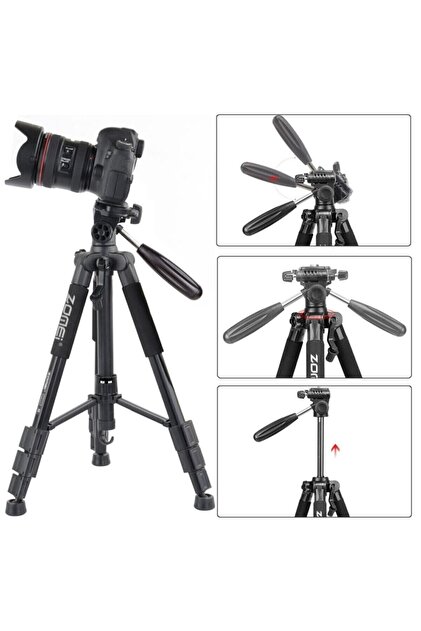 zomei Q111 Profesyonel Alüminyum Tripod 5 Kg Taşıma Kapasiteli