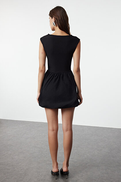 Trendyol Collection Mini Parachute Fabric Black Balloon Skirt Dress -  TWOSS24EL01134- Trendyol