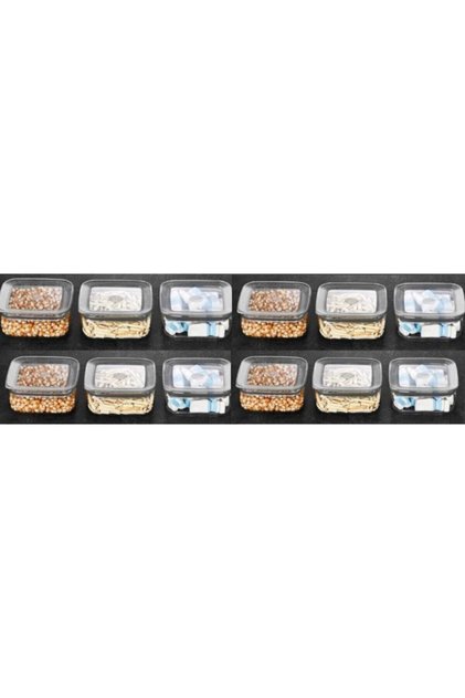 Sude Square Storage Container 250 Ml X 12 Food Container 12 Pieces Set