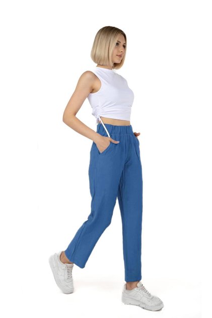 Women's Linen Sax Trousers Npl