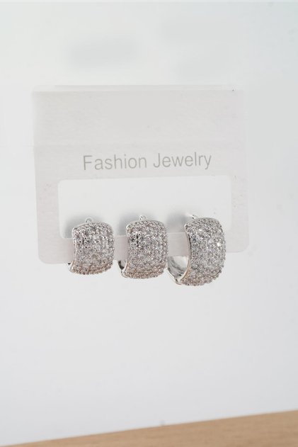 Women's VIP Series Zircon Embellished 3-Piece Earring Set in 3 Sizes