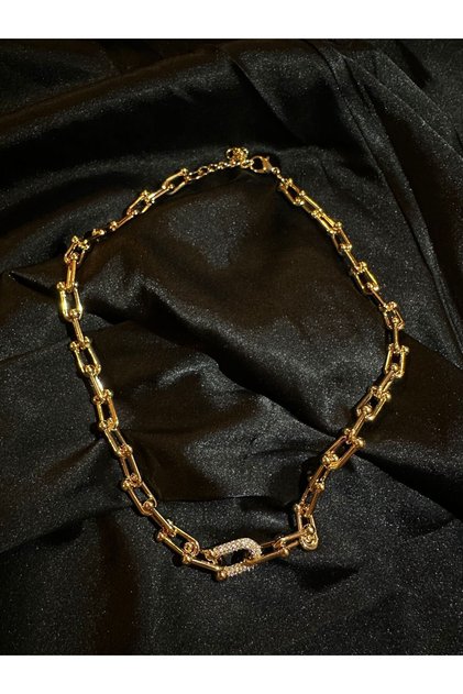 Gold Taşlı Tiffany Kolye
