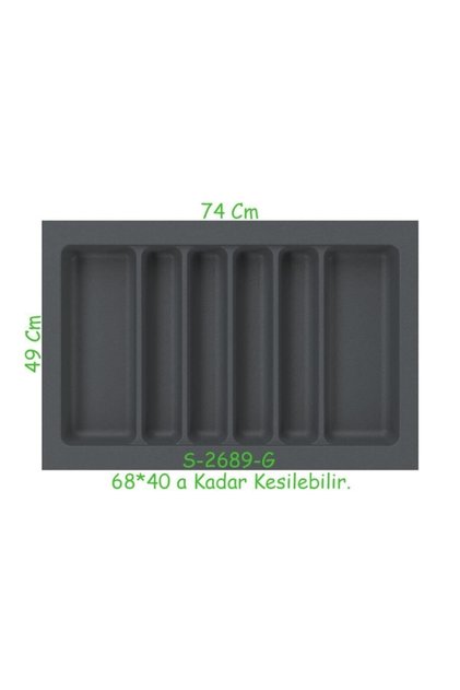 S-2689-g Çekmece Içi Plastik Kepçelik Gri En:74-68 D:49-40 Cm Arası Kesilir 6 Göz