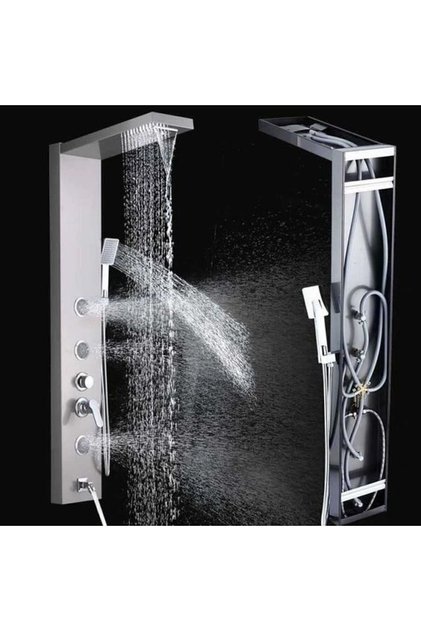Sam Fırat Krom Masajlı Duş Paneli, Duş Kolonu, Robot Duş, Banyo Dekor, Duş Fiskiyesi