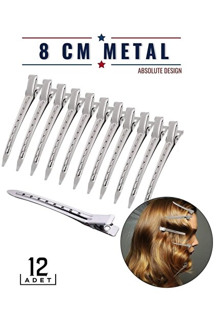 Transformacion Saç Klipsi Metal Toka 12 Adet Absolute Design
