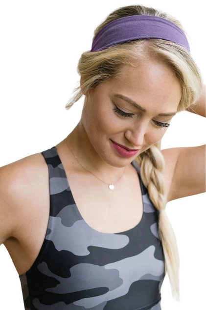 Hair Band Sports Women Men Cotton Lycra Bandana Fitness Tennis Makeup Yoga Pilates Headband Light Purple