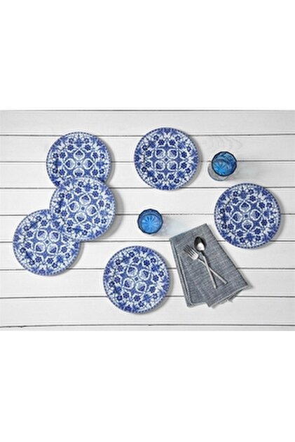 Porland Hüma Mavi 6Lı 20cm Düz Tabak - Fiyatı, Yorumları