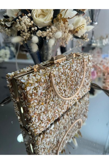 Stone-Embellished Evening Dress Bag Fashion