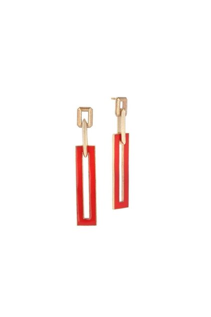 Bronz Colored Angled Küpe