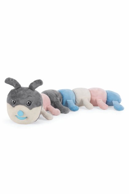 Plush Caterpillar for Play and Sleep, 85cm - Blue