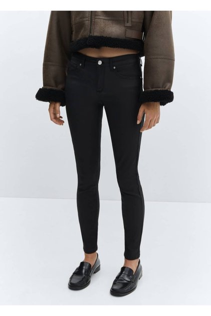 Waxed Push-Up Skinny Jean Trousers