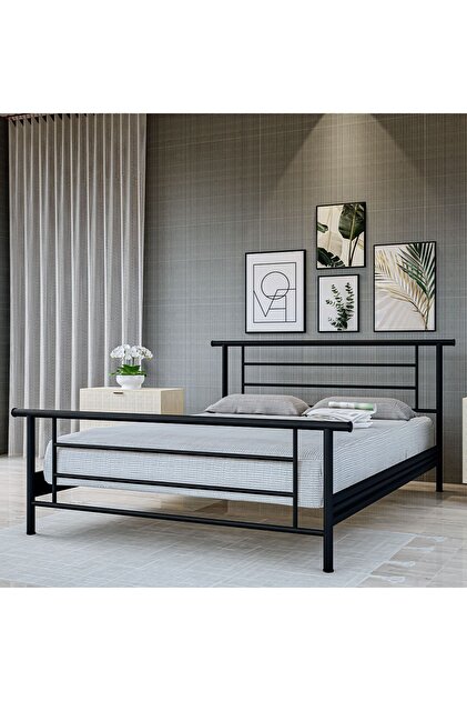 Metalia Gm 412 Zambak Çift Kişilik Metal Karyola Siyah 160x200