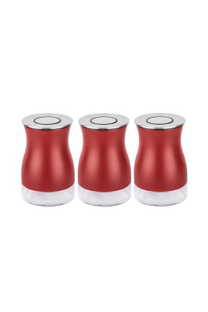 TANTİTONİ 3 PARÇA KIRMIZI CAM KAVANOZ SETİ 730ML