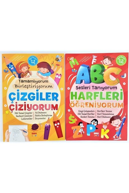 Harfleri Öğreniyorum-çizgileri Çiziyorum 5-6 Yaş 2 Kitap Okul Öncesi