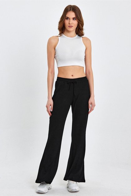 Women's Wide Leg Relaxed Cut Ribbed Camisole Pants