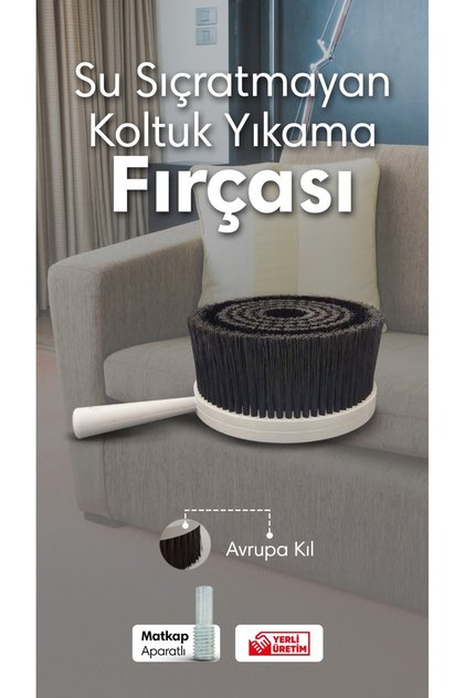 Su Sıçratmayan Koltuk Yıkama Fırçası-polisaj Fırçası (MATKAP APARATLI)