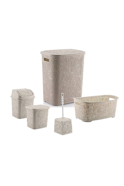 5 Parça Banyo Seti Kirli Sepeti Çamaşır Selesi