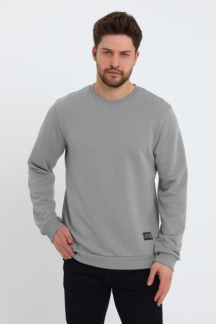 Men's Crew Neck Relaxed Regular 3 Thread Cotton Sweatshirt