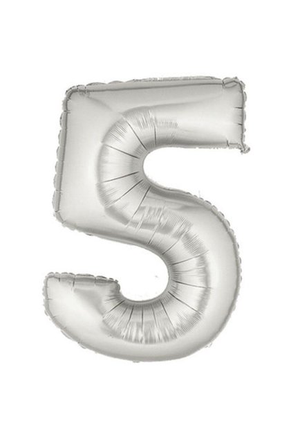 5 Number Silver Foil Balloon 32inc 80 Cm