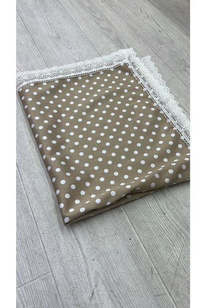 Stain Resistant Small Polka Dot Patterned Tablecloth, Picnic Blanket, Tablecloth 140x175 Size