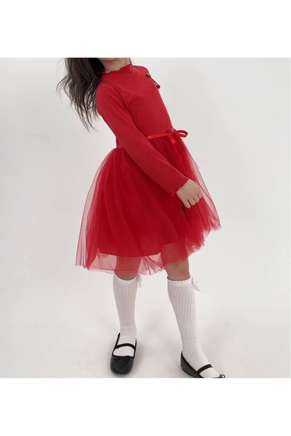 Cherry Tutu Dress Long Sleeve