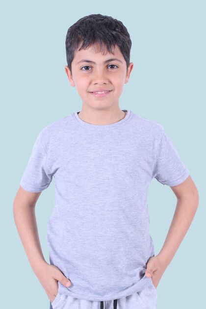 Plain Model Cotton Unisex Kids T-Shirt