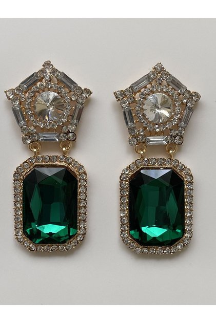 Baget Taşlı Kokoş Zengin Görünümlü Abiye Küpe