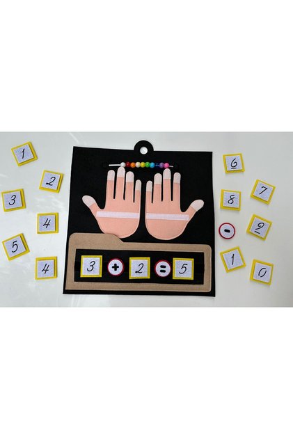 Montessori Matematik Keçe Parmak Sayıları, Çocuklar İçin Sayma Erken Öğrenme Toplama - Çıkarma