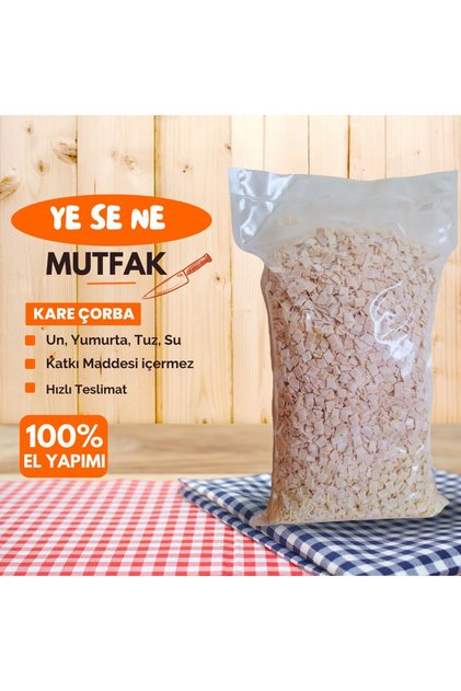 Doğal Katkısız Elde Kesme Kare Çorbalık 1 Kg