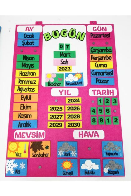 Takvim Interaktif - Fuşya (KEÇE EĞİTİM MATERYALİ)