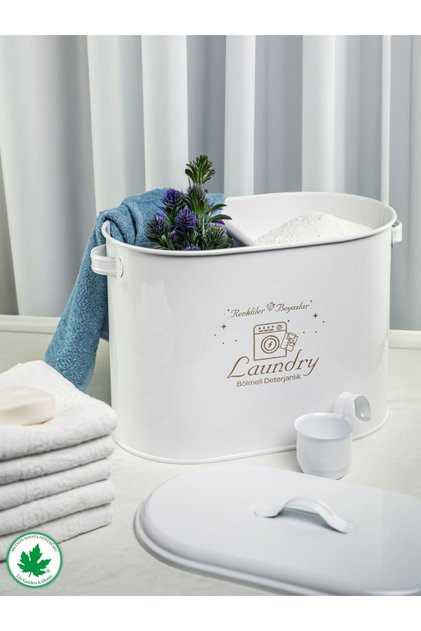 Bölmeli Metal Kapaklı Ölçekli Deterjanlık, Toz Deterjanlık, Banyo Deterjanlık, (laundry Baskılı)