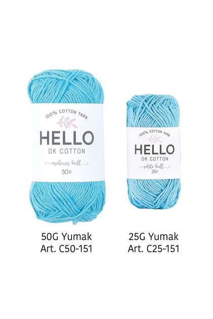 Hello DK Cotton %100 Cotton Yarn - 50 GR