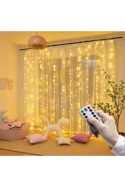 Animasyonlu 3x2 Mt. Ince Telli Perde Ledi Yılbaşı Aydınlatma Led Işık - Ampul - Lamba