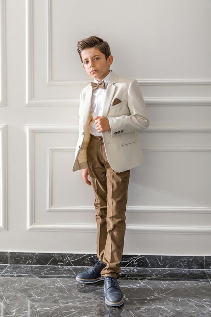 Jacket Shirt Pants with Bow Tie Children's Junior Suit Graduation Prom Eid Wedding Groom Suit Set