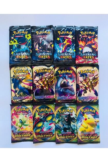 Pokemon Game Cards 3 Series in One Total 12 Pack Pokemon Cards