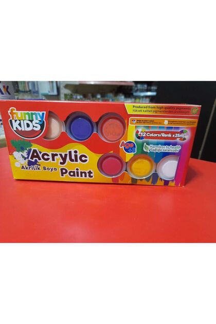 Rich Funny Kids Akrilik Boya seti 12li*25ml lik pakette - Fiyatı