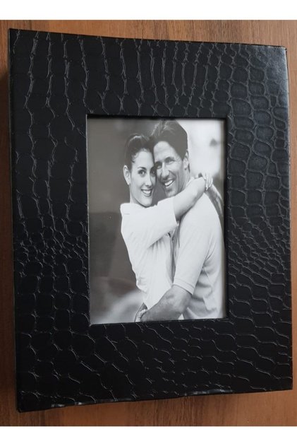 100lü 10x15cm Fotoğraf Albümü Siyah - Deri Kaplı Foto Pencereli - Aile Resimleri Için Album
