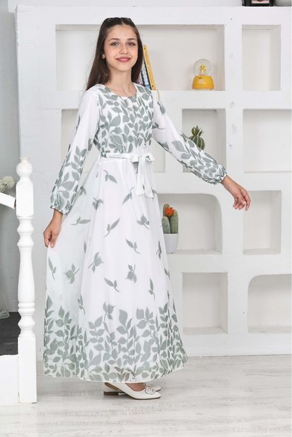 Girls' Long Chiffon Dress 14 Years-15 Years-16 Years-17 Years-18 Years