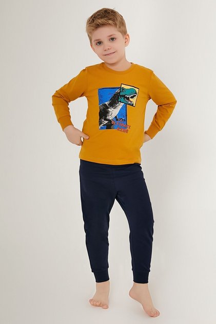 Dark Mustard Boy's Long Sleeve Pajama Set