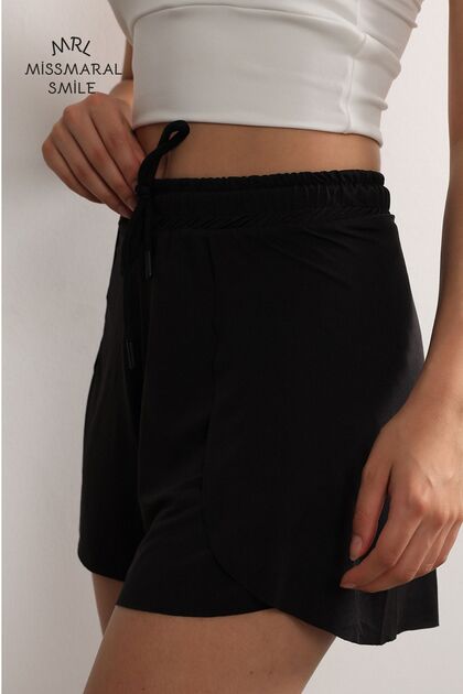 Pantaloni scurți sport negri cu colanți largi Pantaloni scurți în pantaloni scurți Summer Beach Short