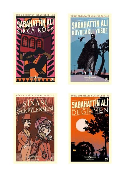 Kuyucaklı Yusuf - Şinasi Şair Evlenmesi - Sırça Köşk - Değirmen - Iş Bankası 4 Kitap Tatil Seti