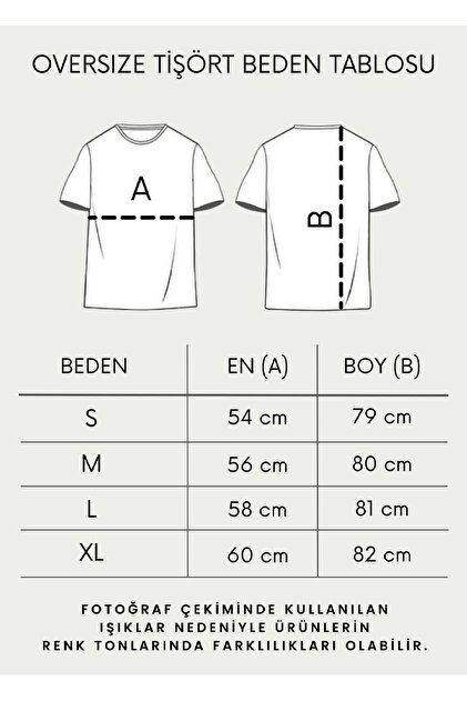 MODADEER Unisex Sırtta Japonca Yazı Oversize Tshirt - Fiyatı