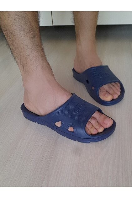 MAVİ ZAMBAK Bathroom Toilet Slippers Plastic Navy Blue Slippers - Main Image