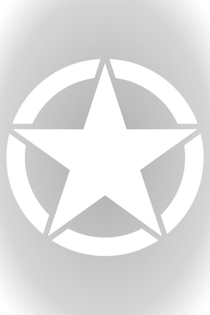 Army Star, Military Star Off Road Auto Sticker Car Sticker White 10 X 10 cm