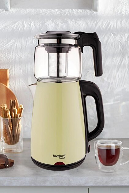 Bambum Teatech Cam Demlikli Çay Makinası Su Isıtıcı Kettle
