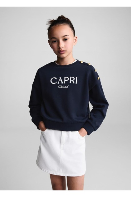Yazı işlemeli sweatshirt