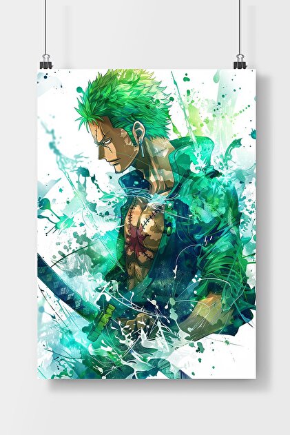 Poster City One Piece Zoro Anime Posteri - Çerçevesiz Parlak