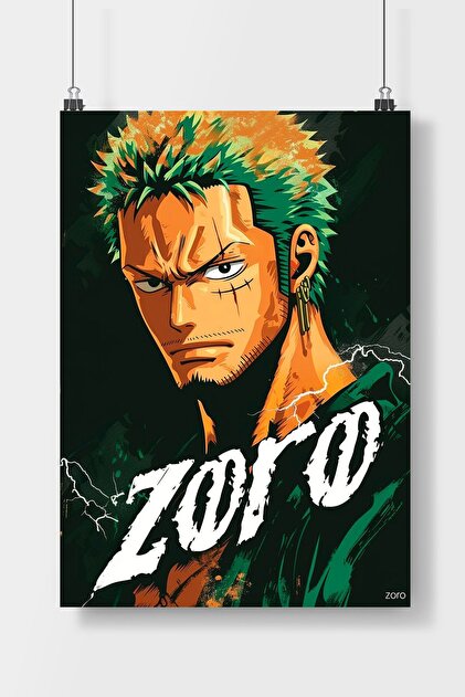 Poster City Rorona Zoro One Piece Anime Poster Çerçevesiz Parlak