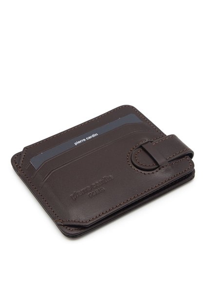 Brown Unisex Leather Card Holder 0510D06