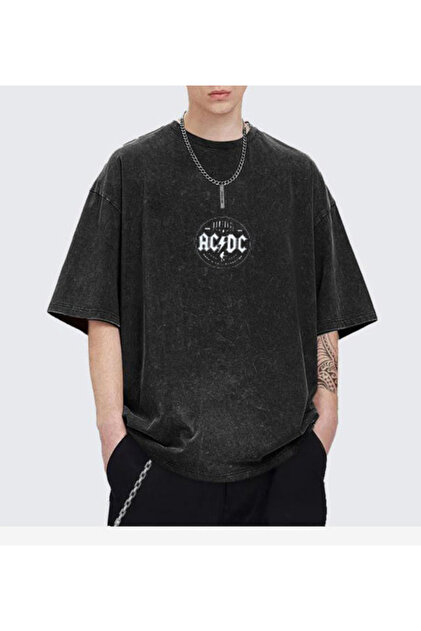 RİSE Ac/dc Yıkamalı OverSize Tshirt - Fiyatı, Yorumları